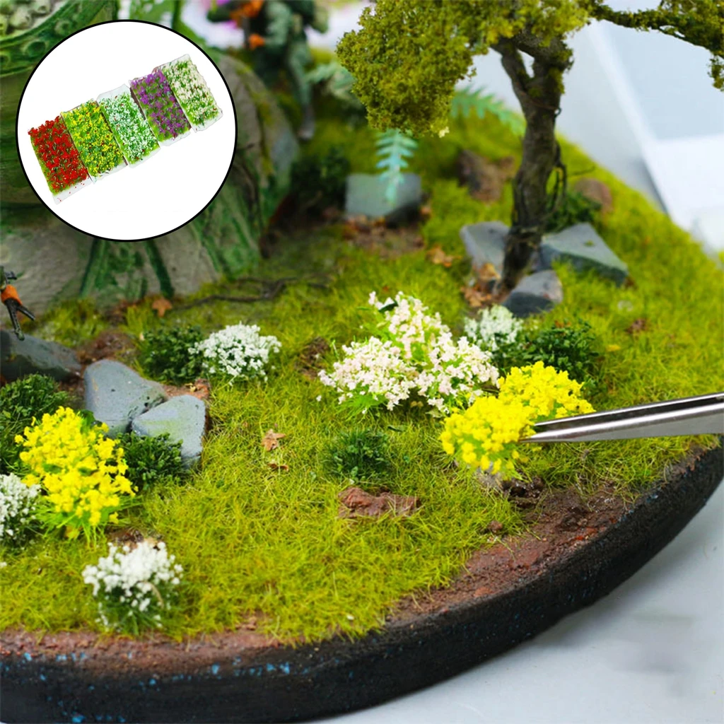

Моделирование 1 коробка миниатюрные цветы кластеры статическая модель железная дорога садовая архитектура макет пейзаж песок украшение ст...