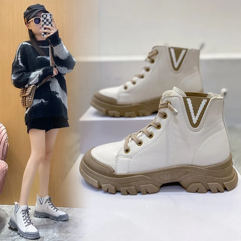 New Fashion Martin boots Leather Women Lace-up boots Over Autumn Motorcycle boots Woman Shoes Winter Women Boots 
New Fashion Martin boots Leather Women Lace-up boots Over Autumn Motorcycle boots Woman Shoes Winter Women Boots