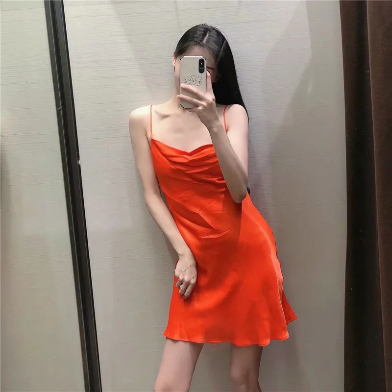 PSEEWE Summer Za Dress Woman Orange Satin Short Dresses Women 2021 Slip Sexy Backless Party Dresses Ladies White Pink Club Dress
PSEEWE Summer Za Dress Woman Orange Satin Short Dresses Women 2021 Slip Sexy Backless Party Dresses Ladies White Pink Club Dress