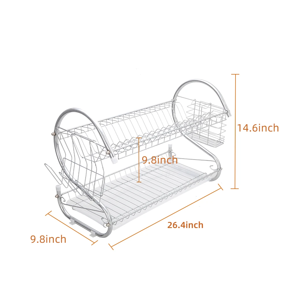 2 Tier S-shaped Dish Rack double-laye Storage Rack Dish Drainer Rack Holder Dish Drying Rack Plate Dish Cup Rack
2 Tier S-shaped Dish Rack double-laye Storage Rack Dish Drainer Rack Holder Dish Drying Rack Plate Dish Cup Rack