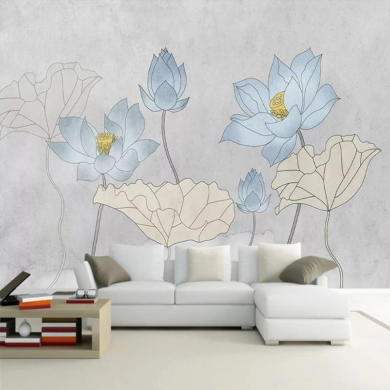 Custom Non-woven Wallpaper For Bedroom Walls 3D Chinese Style Hand Painted Lotus Flower Grey Background Wall Decoration Mural
Custom Non-woven Wallpaper For Bedroom Walls 3D Chinese Style Hand Painted Lotus Flower Grey Background Wall Decoration Mural