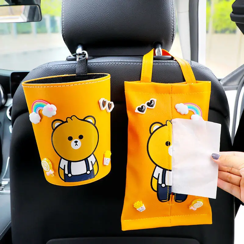 Vehicle-mounted Paper Towel Bag Smoke Box Hanging Type Back Row Creative Tissue Holder Car Trash Can Decoration Car Acessories 
Vehicle-mounted Paper Towel Bag Smoke Box Hanging Type Back Row Creative Tissue Holder Car Trash Can Decoration Car Acessories