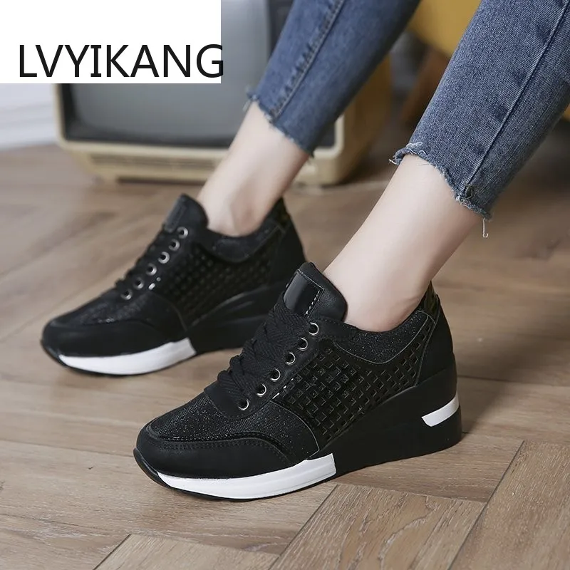 Women Height Increasing Walking Jogging 6.5 CM Increase Gold Silver Ladies Sport Shoes Comfortable Girl Leopard Sneakers
Women Height Increasing Walking Jogging 6.5 CM Increase Gold Silver Ladies Sport Shoes Comfortable Girl Leopard Sneakers