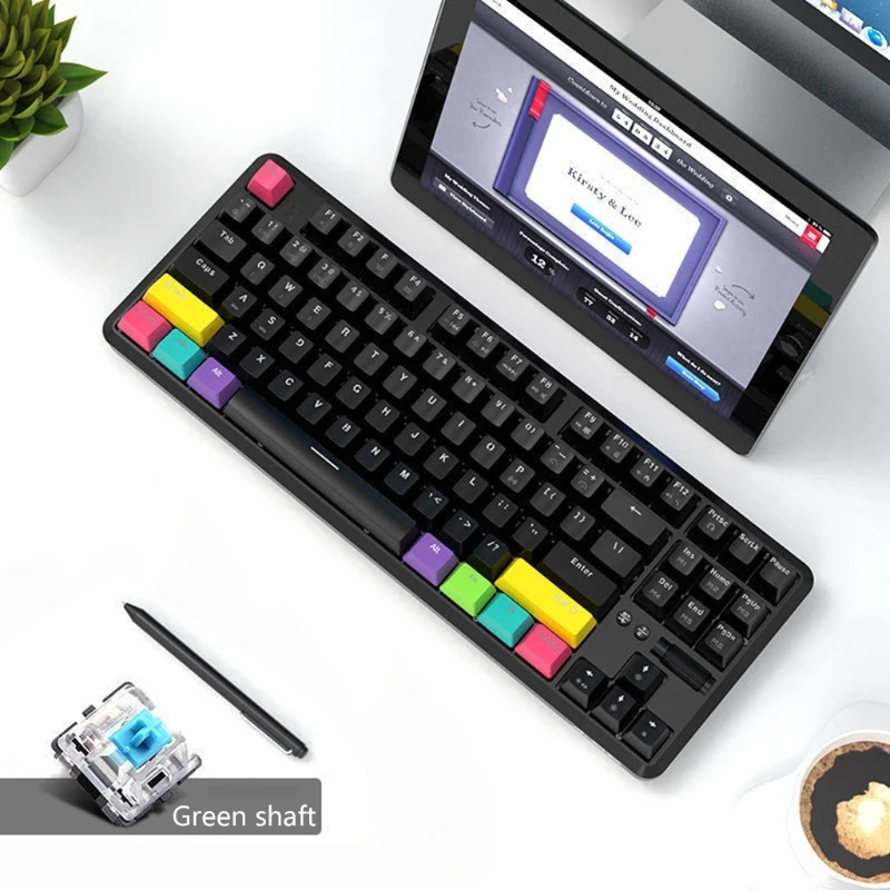 69HA 87 Keys Bluetooth-compatible Wired/Wireless Mechanical Keyboard for Ajazz K870T
69HA 87 Keys Bluetooth-compatible Wired/Wireless Mechanical Keyboard for Ajazz K870T