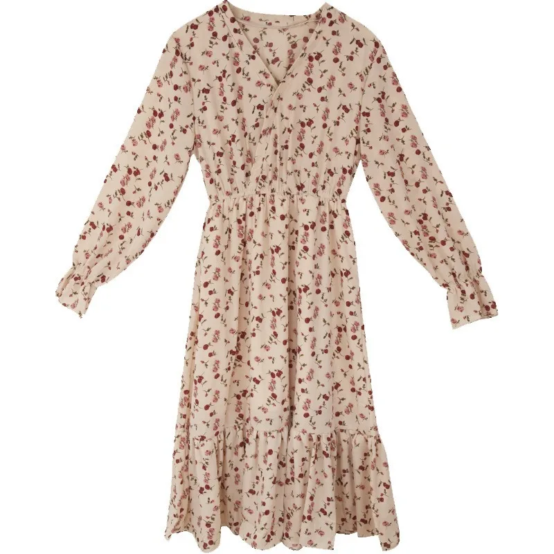 GOOHOJIO 2020 Long Sleeve Floral Pattern Midi Women Dress Autumn Vintage Chic Dress Ladies Fashionable V-neck Dress for Women 
GOOHOJIO 2020 Long Sleeve Floral Pattern Midi Women Dress Autumn Vintage Chic Dress Ladies Fashionable V-neck Dress for Women