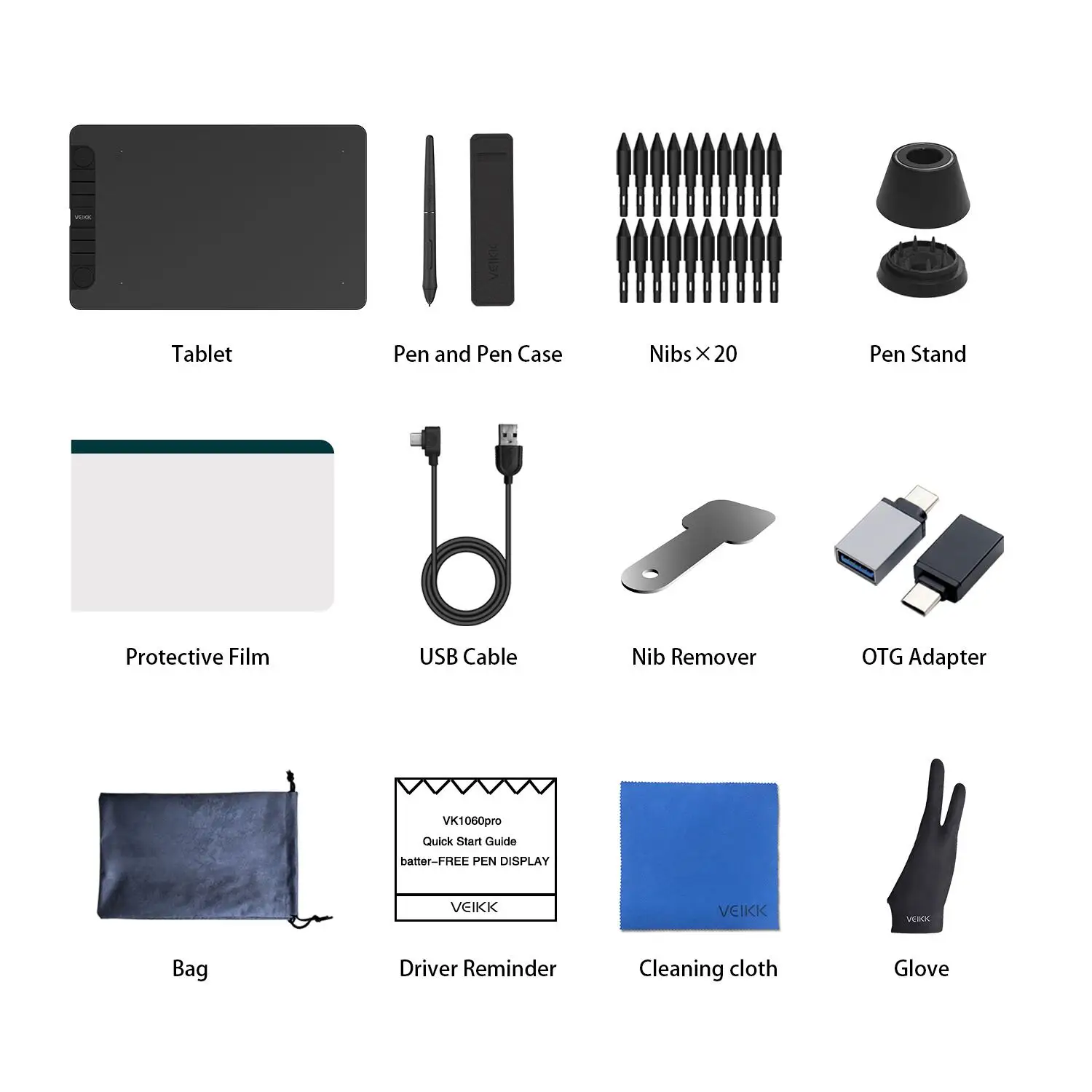 VEIKK VK1060Pro Drawing Tablet 10 x 6 Inches with 8192 Level Battery-Free Pen Support Android Windows Mac Digital Graphic Table
VEIKK VK1060Pro Drawing Tablet 10 x 6 Inches with 8192 Level Battery-Free Pen Support Android Windows Mac Digital Graphic Table