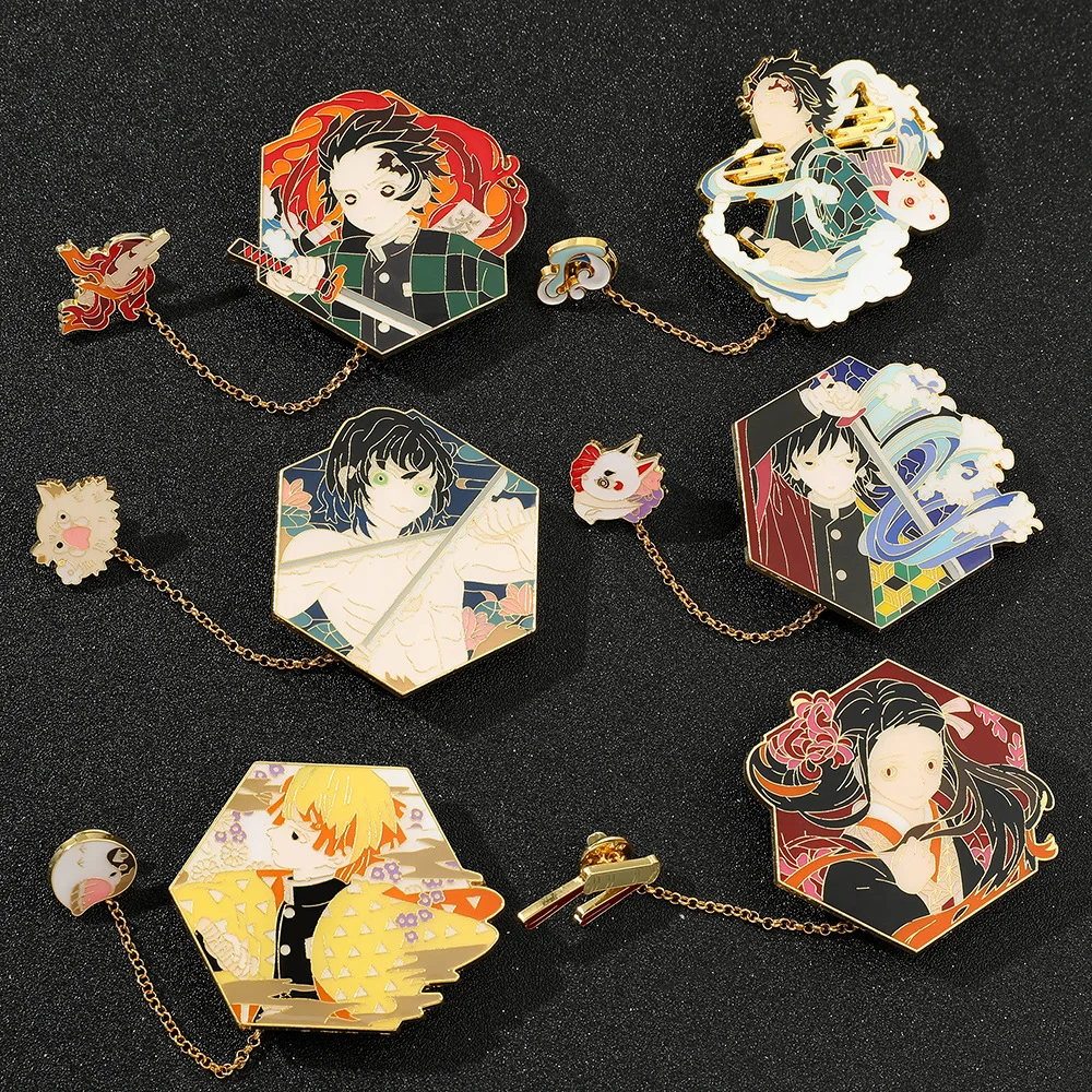Demon Slayer Metal Pins Kamado Tanjirou Nezuko Agatsuma Zenitsu Uzui Tengen Figure Japanese Cartoon Anime Badge Jewelry Brooches
Demon Slayer Metal Pins Kamado Tanjirou Nezuko Agatsuma Zenitsu Uzui Tengen Figure Japanese Cartoon Anime Badge Jewelry Brooches