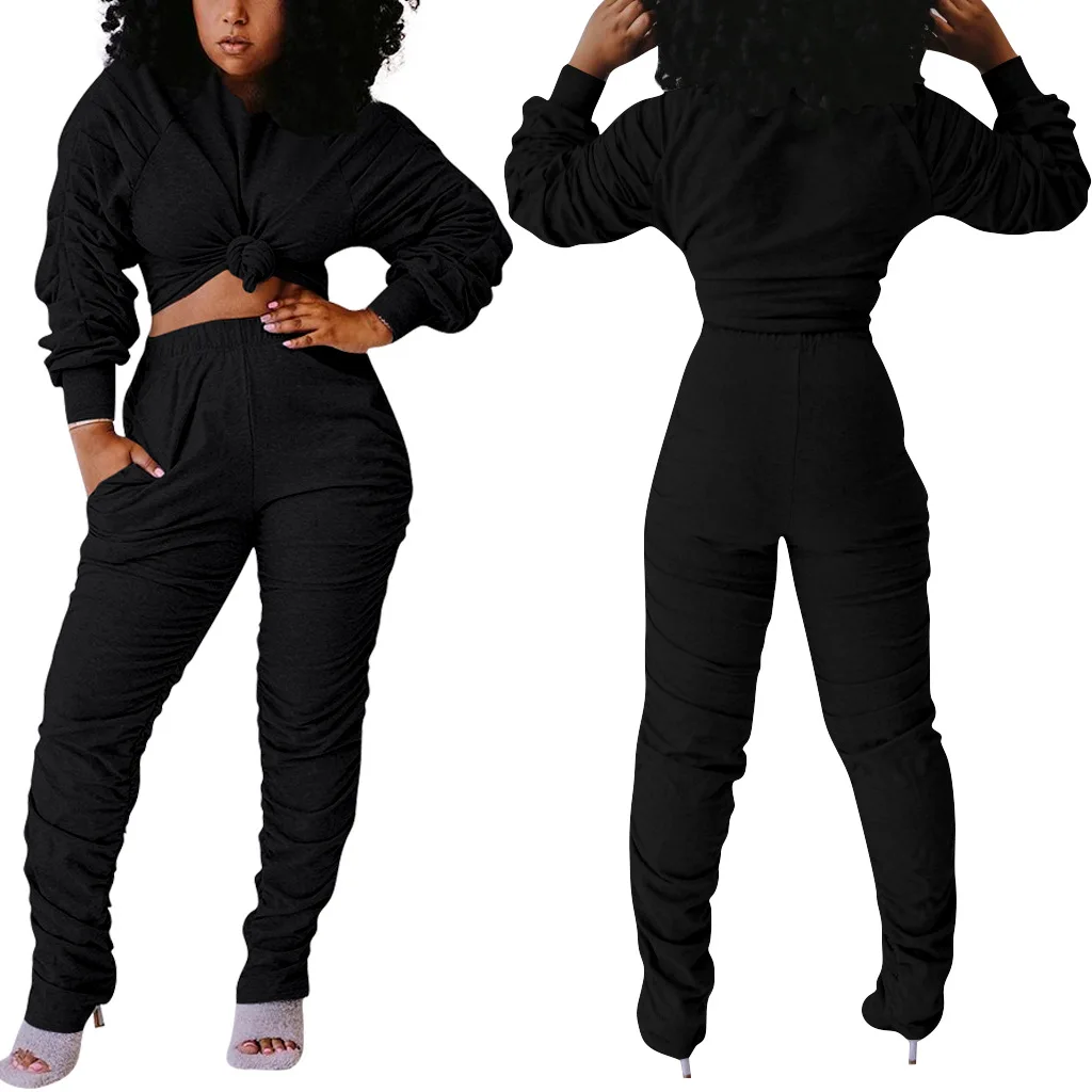 HAOYUAN Two Piece Set Fall Clothes Women Tracksuit Long Sleeve Top Stacked Pants Sweat Suits Lounge Wear Outfits Matching Sets
HAOYUAN Two Piece Set Fall Clothes Women Tracksuit Long Sleeve Top Stacked Pants Sweat Suits Lounge Wear Outfits Matching Sets