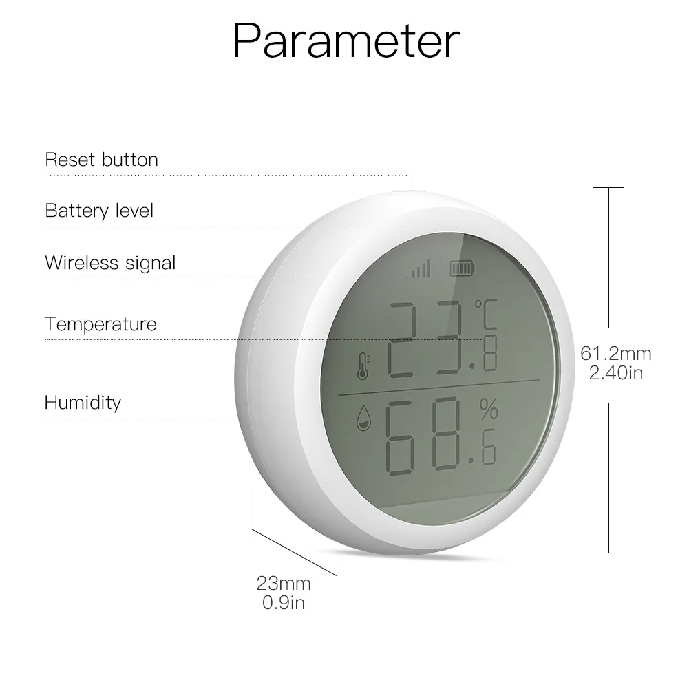 Tuya Smart Temperature Humidity Sensor Smart With LCD Display Battery Powered With Smart Life App ZigBee With Alexa Google Home
Tuya Smart Temperature Humidity Sensor Smart With LCD Display Battery Powered With Smart Life App ZigBee With Alexa Google Home