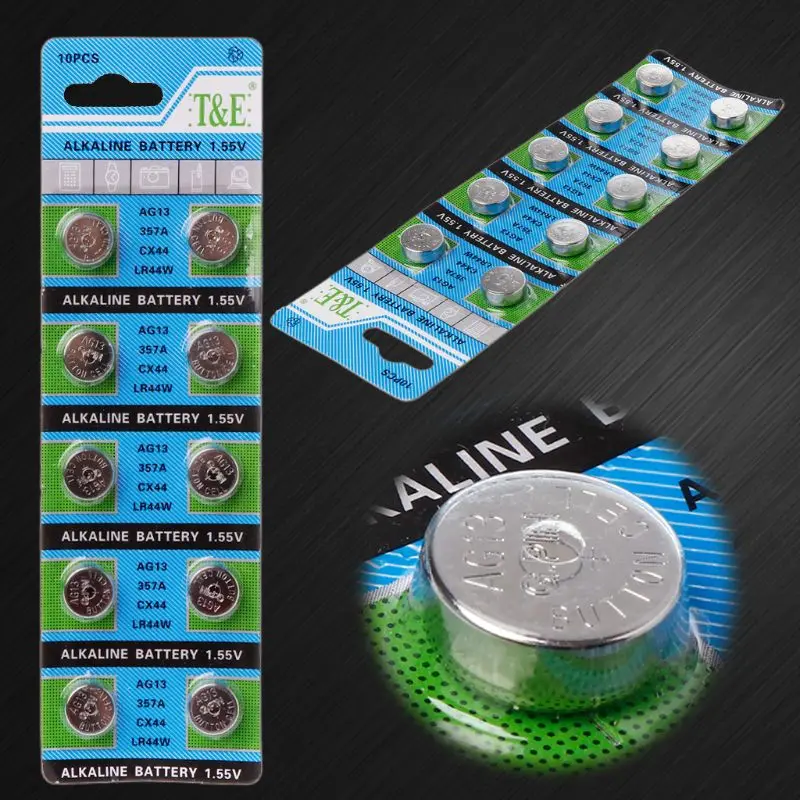 10Pcs AG13 A76 LR44 357A S76E G13 Button Coin Shaped Cell Battery 1.55V Alkaline Button Batteries
10Pcs AG13 A76 LR44 357A S76E G13 Button Coin Shaped Cell Battery 1.55V Alkaline Button Batteries