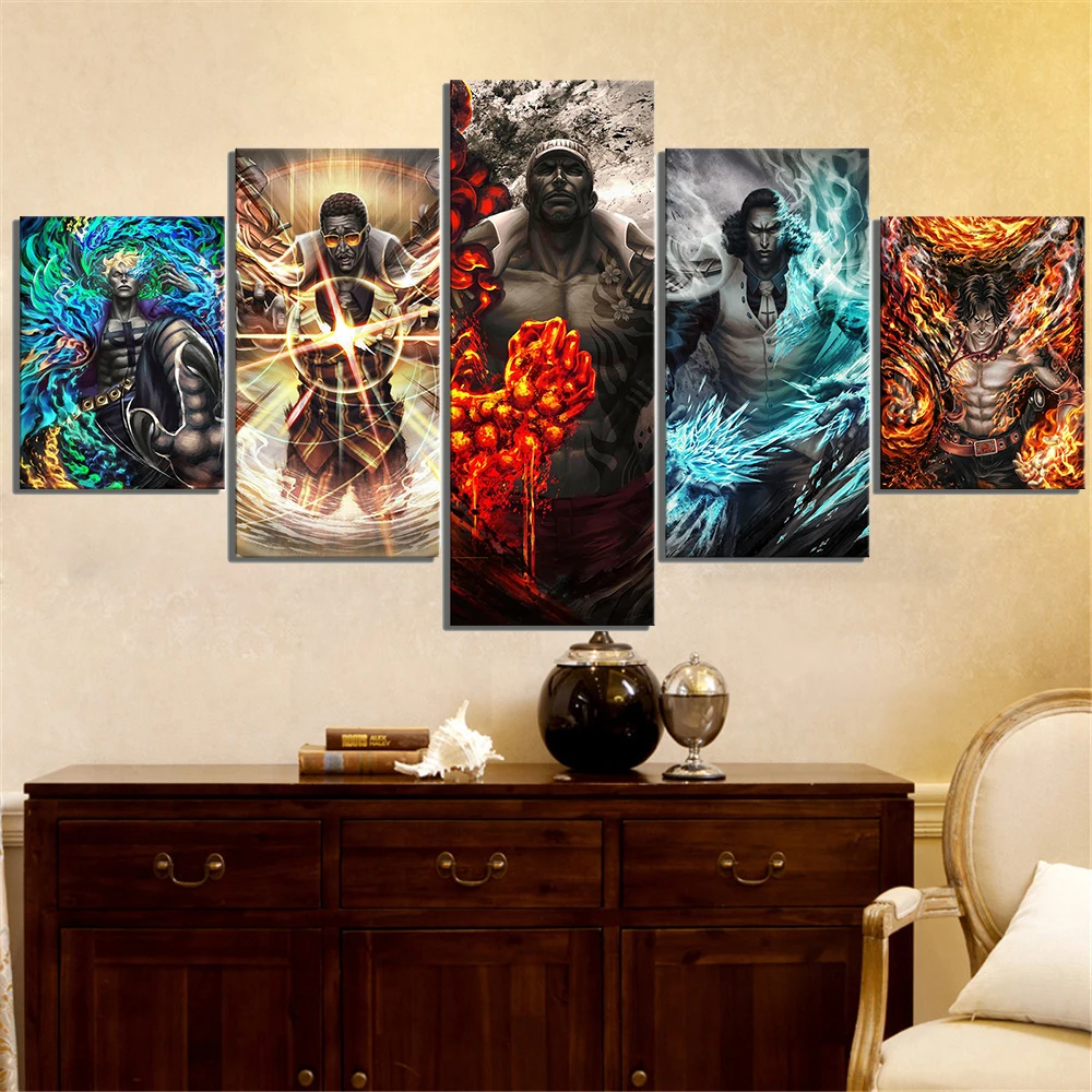 5 Piece Wall Art Canvas Painting Pirate King Posters Five Navy Generals Anime Modular Home Decoration Modern Pictures Poster
5 Piece Wall Art Canvas Painting Pirate King Posters Five Navy Generals Anime Modular Home Decoration Modern Pictures Poster
