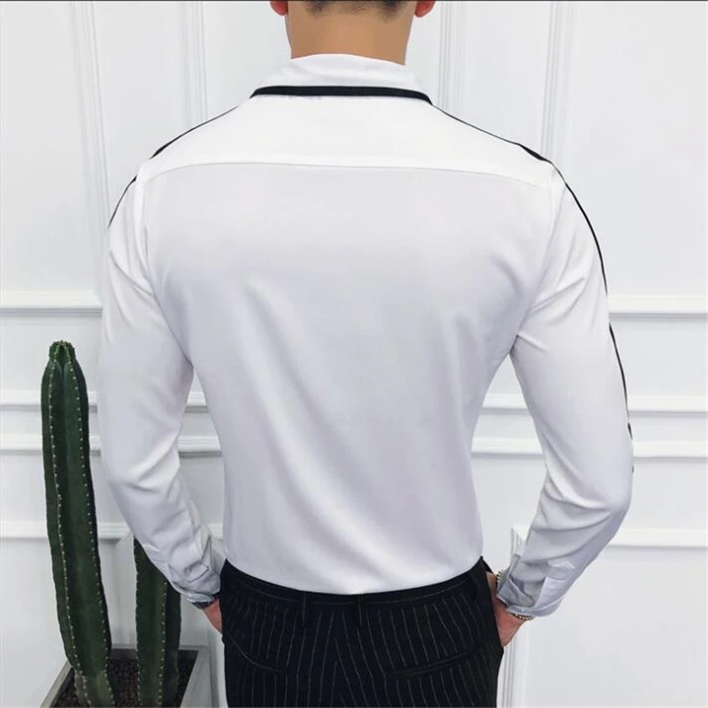 British Style Black And White Hit Color Long Sleeve Dress Shirt Men Autumn New Quality Soft Smooth Luxury Camisa Masculina M-3XL
British Style Black And White Hit Color Long Sleeve Dress Shirt Men Autumn New Quality Soft Smooth Luxury Camisa Masculina M-3XL