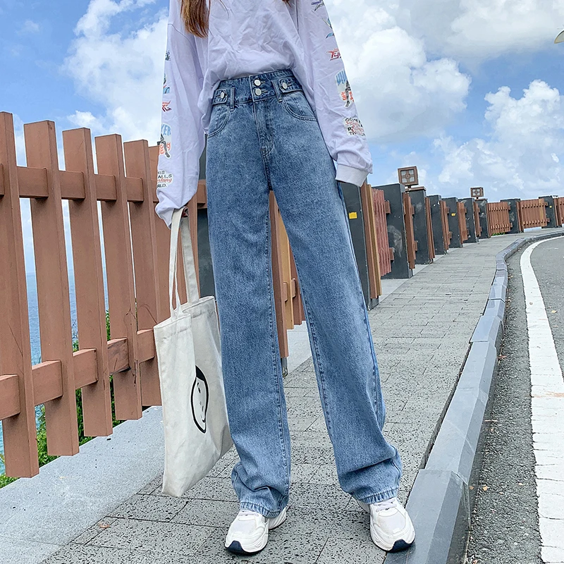 Woman Straight Jeans Clothes High Waisted 2021 Summer Streetwear Baggy Wide Leg Vintage Fashion Stretch Blue Harajuku Loose 
Woman Straight Jeans Clothes High Waisted 2021 Summer Streetwear Baggy Wide Leg Vintage Fashion Stretch Blue Harajuku Loose