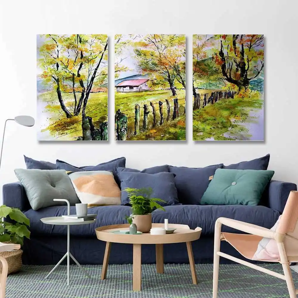 Farmhouse landscape oil painting poster living room decoration painting canvas wall art living room
Farmhouse landscape oil painting poster living room decoration painting canvas wall art living room