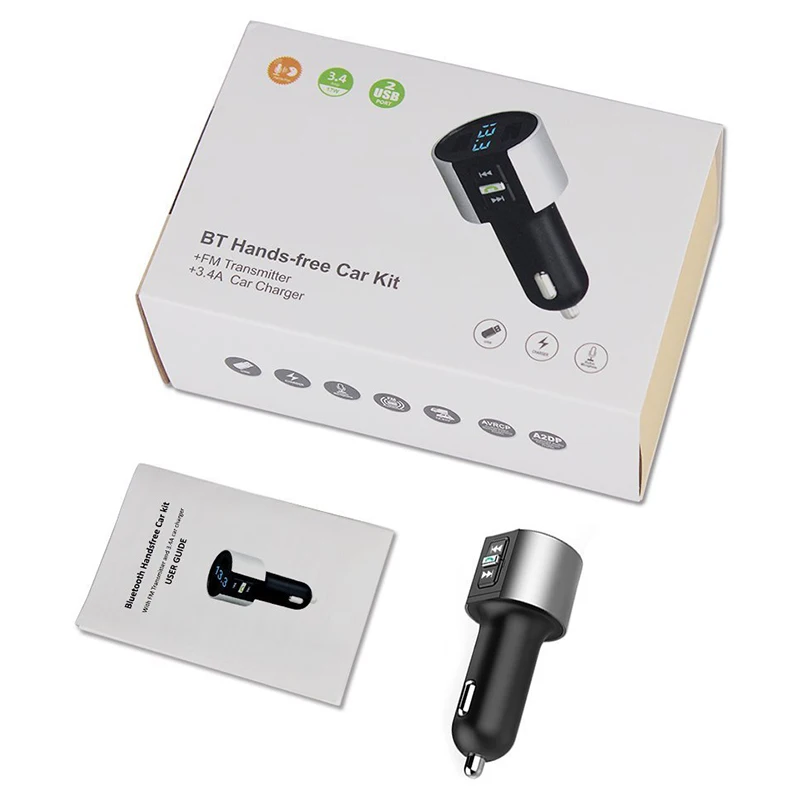 Беспроводной автомобильный Bluetooth FM-передатчик MP3 плеер Радио адаптер комплект 2 USB