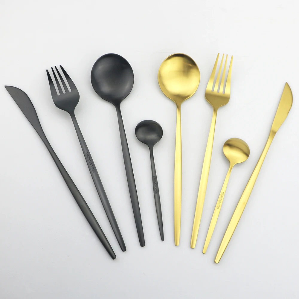 24Pcs Black Gold Cutlery Set Stainless Steel Dinnerware Set Knife Fork Spoon Dinner Flatware Set Kitchen Tableware Set With Box
24Pcs Black Gold Cutlery Set Stainless Steel Dinnerware Set Knife Fork Spoon Dinner Flatware Set Kitchen Tableware Set With Box
