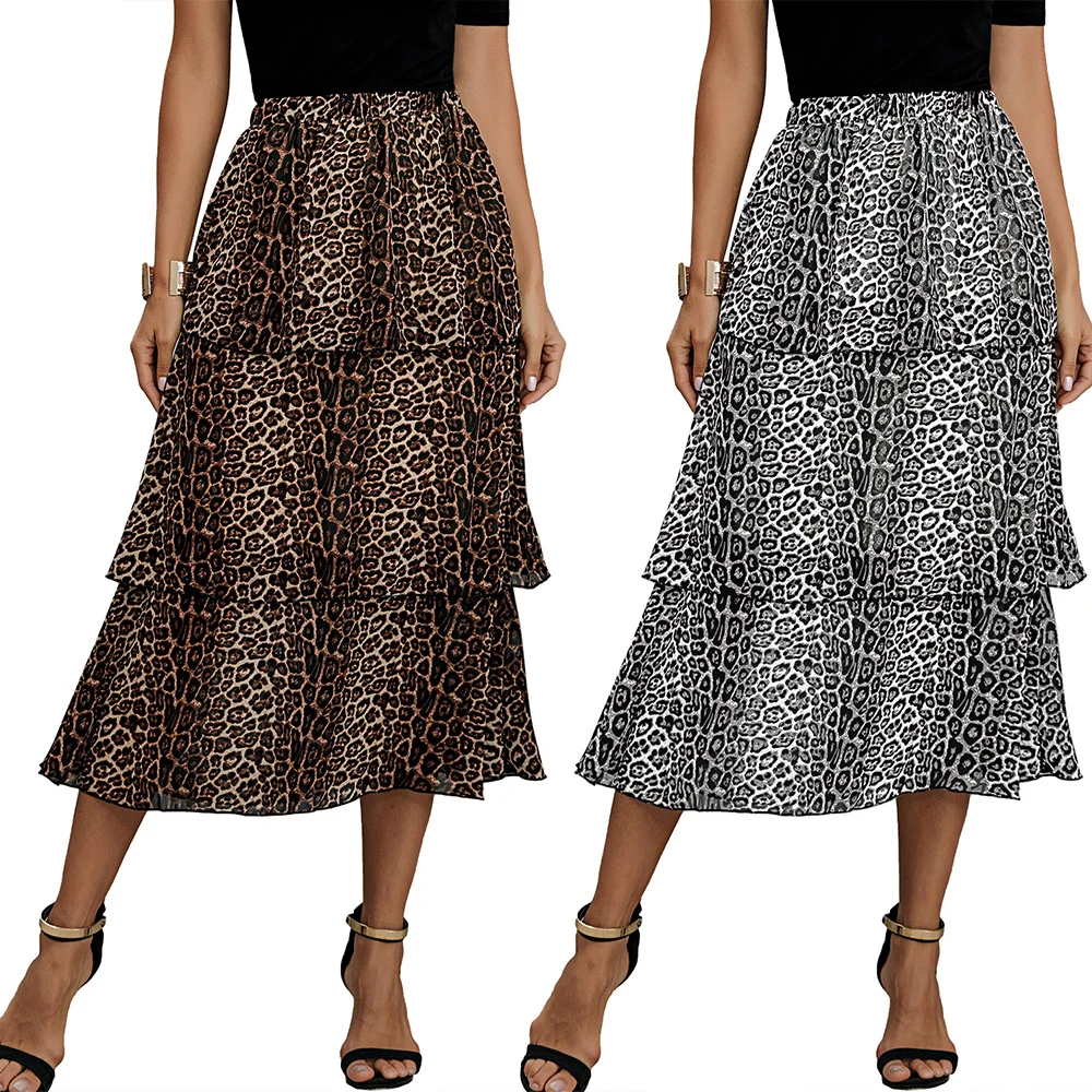 Sale Ruffle Hem Skirt Fashion Ladies Calf-length OL Skirt Women Leopard Print Layered Spring Summer Casual High Waist Skirts D30
Sale Ruffle Hem Skirt Fashion Ladies Calf-length OL Skirt Women Leopard Print Layered Spring Summer Casual High Waist Skirts D30