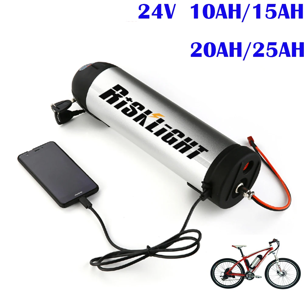 

No Tax To EU 24 Volt 20Ah 25Ah E-bike Bottle 24V 18650 Rechargeable Lithium Ion Battery for 350W 250W motor Electric Bicycle