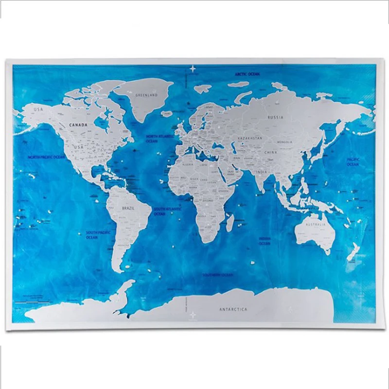 Scratch Off World Map Ocean Edition путешественники исследователи подарок Офисные