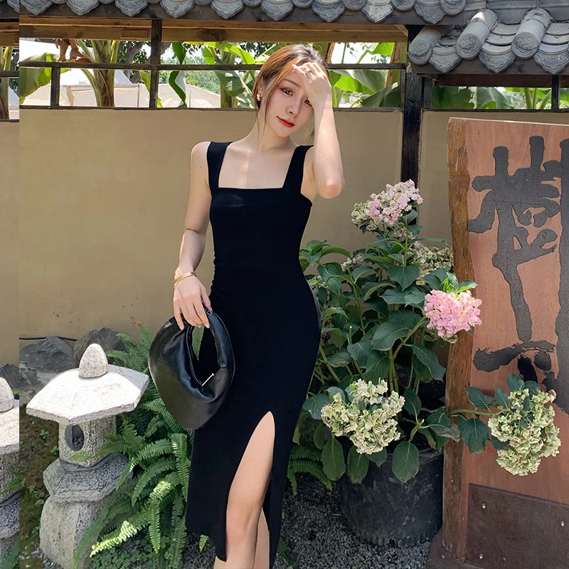 Bodycon dress for women Square Neck Black Dress Women Elegant Cotton Fashion Side Split Dress Mini Ladies Basic
Bodycon dress for women Square Neck Black Dress Women Elegant Cotton Fashion Side Split Dress Mini Ladies Basic