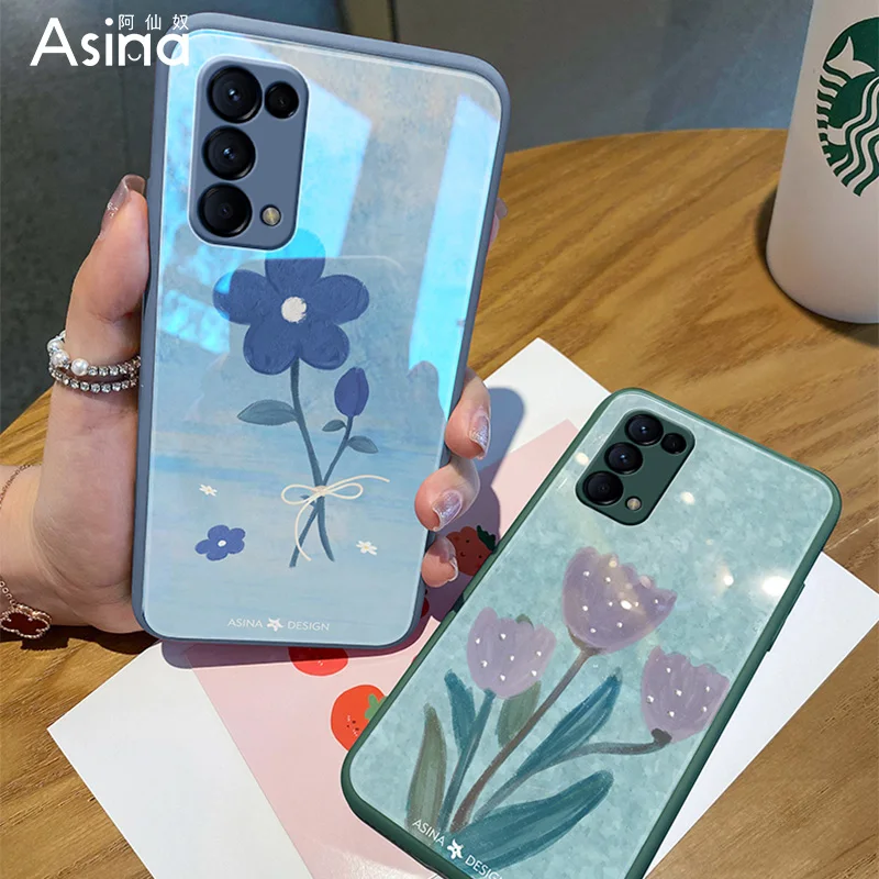 ASINA Tempered Glass Case For OPPO Reno 2 3 4 5 Pro Shockproof Cute Cartoon Cover Bumper For Realme X50 Find X3 Lite Flower Capa
ASINA Tempered Glass Case For OPPO Reno 2 3 4 5 Pro Shockproof Cute Cartoon Cover Bumper For Realme X50 Find X3 Lite Flower Capa