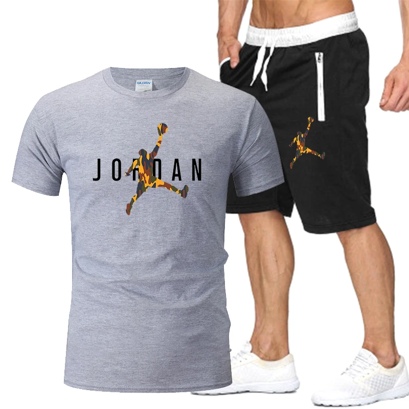 2021Summer Men's T-shirt Set 2-piece Men's Sportswear Suit Basketball Sports Fitness Jordan-23 Printed Short Sleeve + Men's Suit
2021Summer Men's T-shirt Set 2-piece Men's Sportswear Suit Basketball Sports Fitness Jordan-23 Printed Short Sleeve + Men's Suit