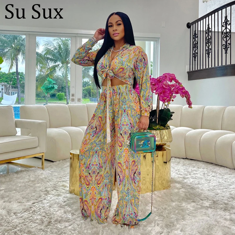 Print Wide Leg Pant Suits Tracksuit Women Turn Down Collar Crop Top 2 Piece Short Sets Vestidos Overalls Holiday Beach 2021
Print Wide Leg Pant Suits Tracksuit Women Turn Down Collar Crop Top 2 Piece Short Sets Vestidos Overalls Holiday Beach 2021