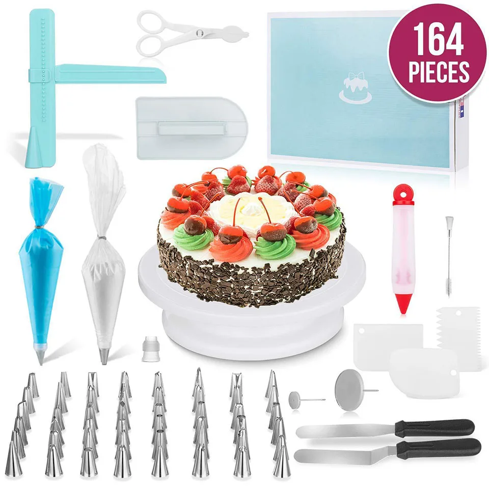 164Pcs/Set Cake Turntable Rotating Cake Dough Knife Decorating Cream Cakes Stand Rotary Table DIY Pan Baking Tool
164Pcs/Set Cake Turntable Rotating Cake Dough Knife Decorating Cream Cakes Stand Rotary Table DIY Pan Baking Tool
