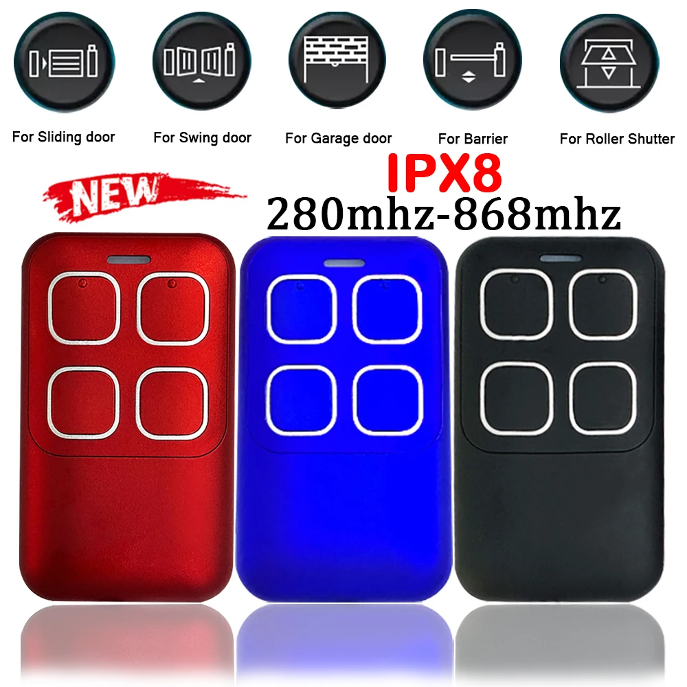 IPX8 Waterproof Garage Door Remote Control Duplicator 287mhz-868mhz Multifrequency Gate Remote Control Garage Door Opener
IPX8 Waterproof Garage Door Remote Control Duplicator 287mhz-868mhz Multifrequency Gate Remote Control Garage Door Opener