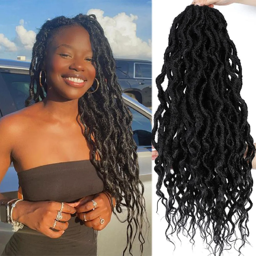 BelleShow Goddess Faux Locs With Curly End Synthetic Crochet Braids Hair Extensions For Women Ombre Blonde Messy Curly Dreadlock
BelleShow Goddess Faux Locs With Curly End Synthetic Crochet Braids Hair Extensions For Women Ombre Blonde Messy Curly Dreadlock