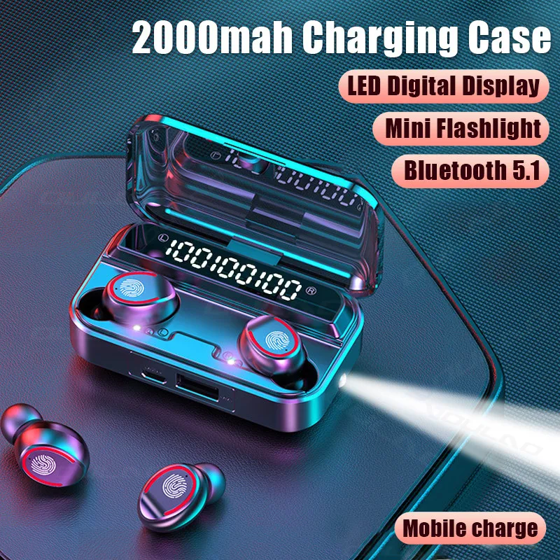 TWS-наушники с поддержкой Bluetooth 5,1 и сенсорным фонариком, 2000 мА · ч
TWS-наушники с поддержкой Bluetooth 5,1 и сенсорным фонариком, 2000 мА · ч