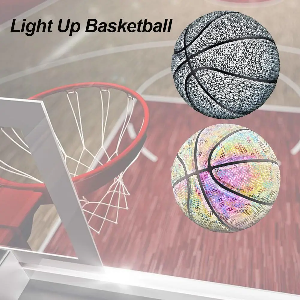 Basketball Ball Battery-Free Rainbow Reflective PU Glow Dark Basketball Fluorescent Bright Weight Size 7 Light-up Basketball
Basketball Ball Battery-Free Rainbow Reflective PU Glow Dark Basketball Fluorescent Bright Weight Size 7 Light-up Basketball