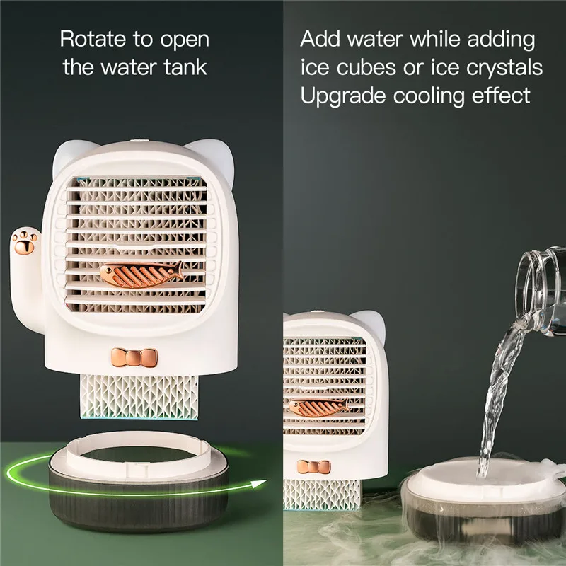 Mini Air Cooler Conditioner Cute Cat Aroma Oil Diffuser USB Charging Humidifiers Hot Cold Air Portable Fan with Night Light 50
Mini Air Cooler Conditioner Cute Cat Aroma Oil Diffuser USB Charging Humidifiers Hot Cold Air Portable Fan with Night Light 50