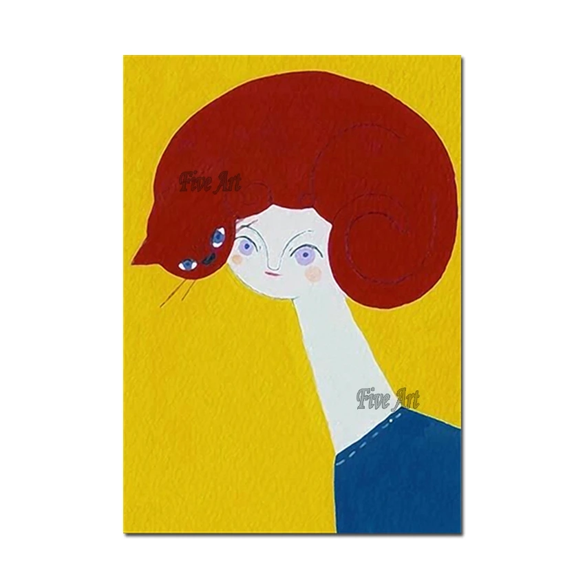 Modern Children's Room Decorative Item Canvas Cartoon Cat Animal And Girls Oil Painting Pure Handmade Abstract Wall Canvas Art
Modern Children's Room Decorative Item Canvas Cartoon Cat Animal And Girls Oil Painting Pure Handmade Abstract Wall Canvas Art