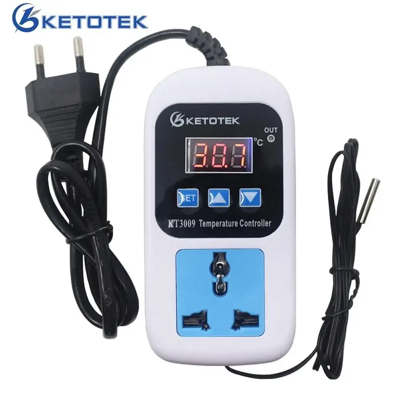 AC 110-220V Digital Thermostat Regulator Temperature Controller Microcomputer Socket Outlet -50~110C + NTC Sensor KT3008 KT3009
AC 110-220V Digital Thermostat Regulator Temperature Controller Microcomputer Socket Outlet -50~110C + NTC Sensor KT3008 KT3009