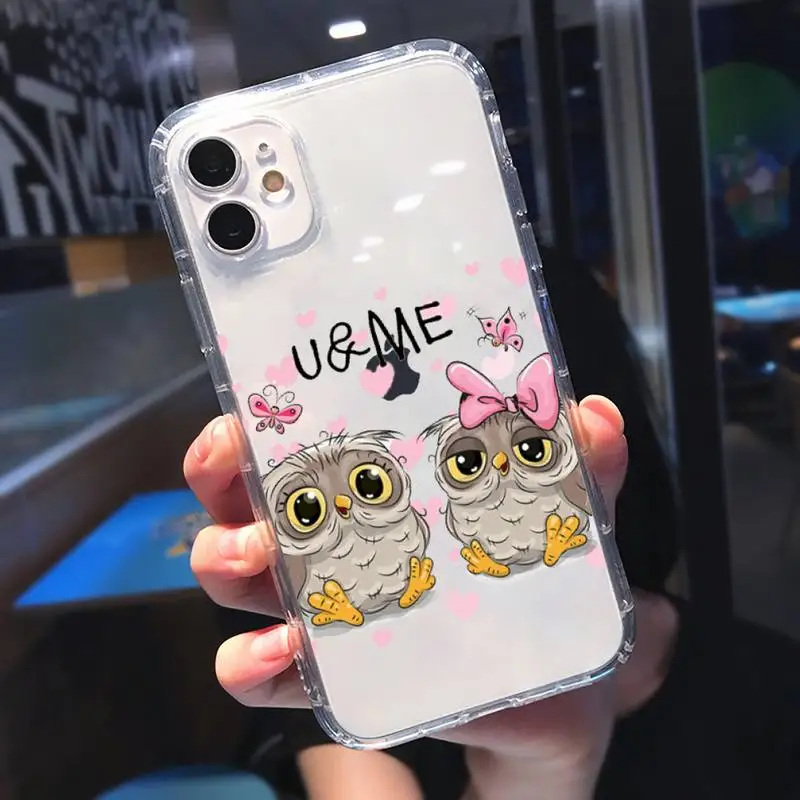Cute cartoon owl Love heart Phone Case Transparent for Clear iPhone 11 12 8 7 6 6S Plus X 5S SE 2020 XR mini pro XS MAX
Cute cartoon owl Love heart Phone Case Transparent for Clear iPhone 11 12 8 7 6 6S Plus X 5S SE 2020 XR mini pro XS MAX