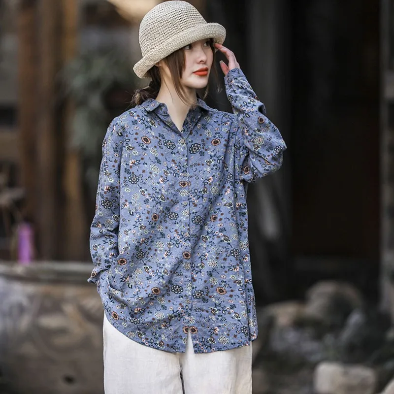 Women Cotton Long Sleeve Shirts New Arrival 2021 Spring Vintage Style Floral Print Loose Female Casual Tops S3536
Women Cotton Long Sleeve Shirts New Arrival 2021 Spring Vintage Style Floral Print Loose Female Casual Tops S3536