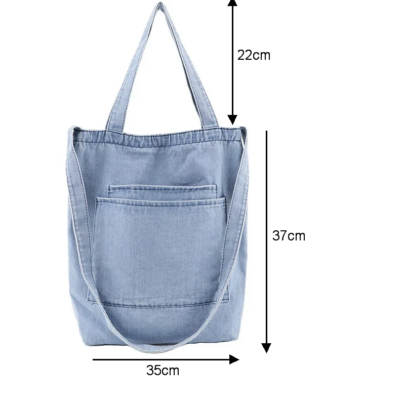 Denim Shoulder Bags Large Capactity Shopping Bag Reusable Bags Student Bags Foldable Solid Color Eco Tote Bag
Denim Shoulder Bags Large Capactity Shopping Bag Reusable Bags Student Bags Foldable Solid Color Eco Tote Bag
