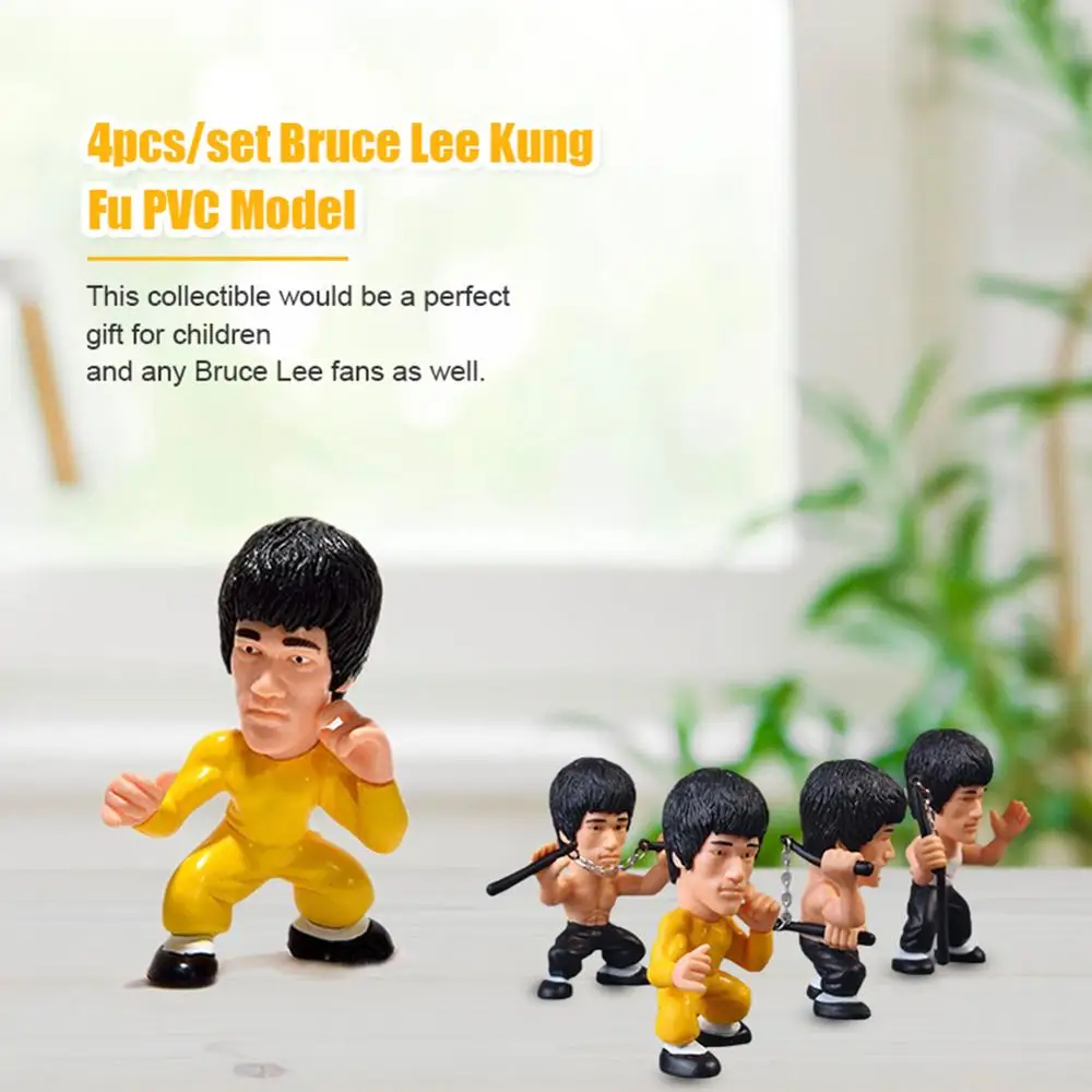 4pcs 3 inch 8cm PVC Model for King of Kung Fu Bruce Lee Action Figure 75th Anniversary Decorations Toy 
4pcs 3 inch 8cm PVC Model for King of Kung Fu Bruce Lee Action Figure 75th Anniversary Decorations Toy