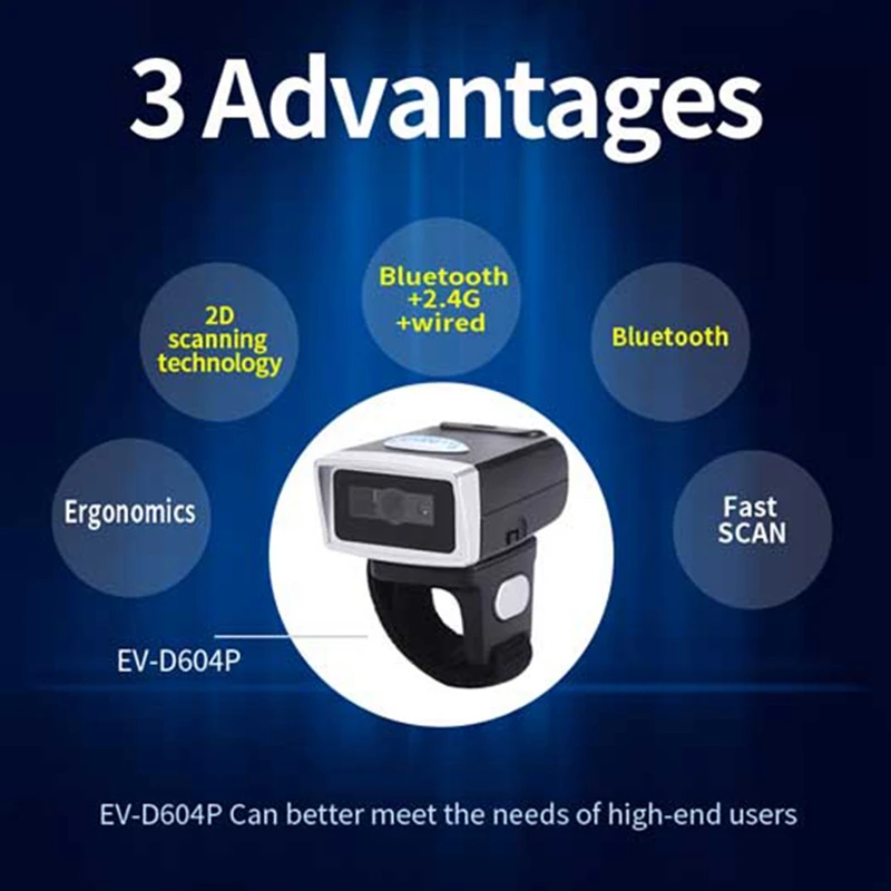 EVAWGIB Wireless Finger Scanner 1D/2D Portable QR Code Ring PDF Barcode Scanner Wearable Mini Bar Code Reader Bluetooth Scanners
EVAWGIB Wireless Finger Scanner 1D/2D Portable QR Code Ring PDF Barcode Scanner Wearable Mini Bar Code Reader Bluetooth Scanners