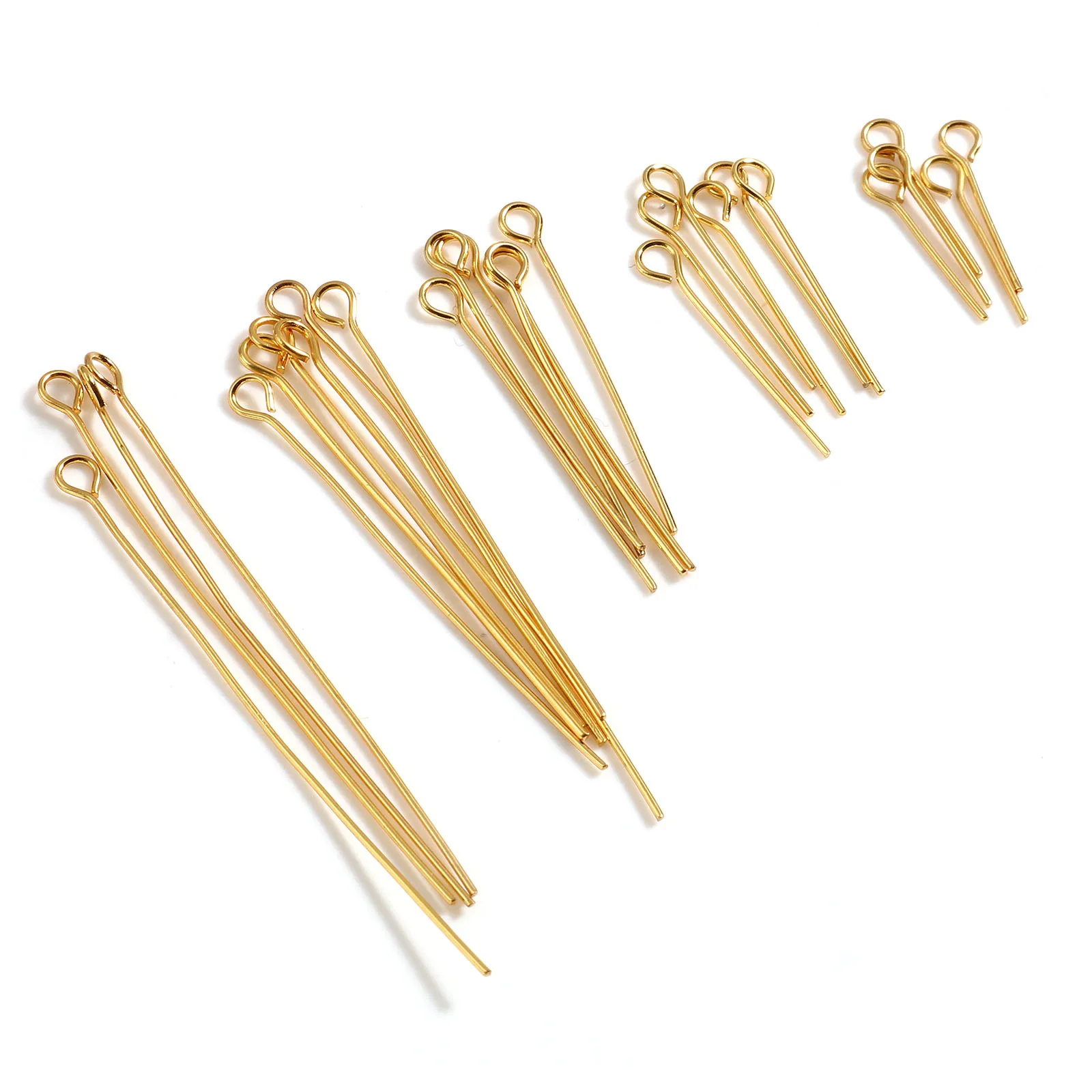 20 PCs Eye Flat Head Pin Stainless Steel Eye Pins Gold Plated Ball Head Pins for Jewelry Findings Making Accessories Supplies 
20 PCs Eye Flat Head Pin Stainless Steel Eye Pins Gold Plated Ball Head Pins for Jewelry Findings Making Accessories Supplies