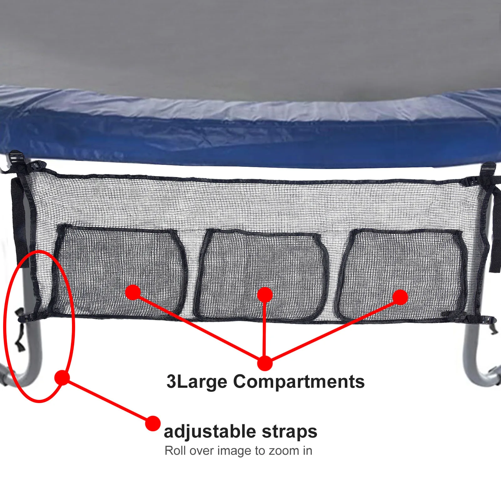 Trampoline Storage Mesh Bag With 4 Straps Toys Shoes Organizer Wall Decoration Storage Bag For Trampoline Accessories
Trampoline Storage Mesh Bag With 4 Straps Toys Shoes Organizer Wall Decoration Storage Bag For Trampoline Accessories