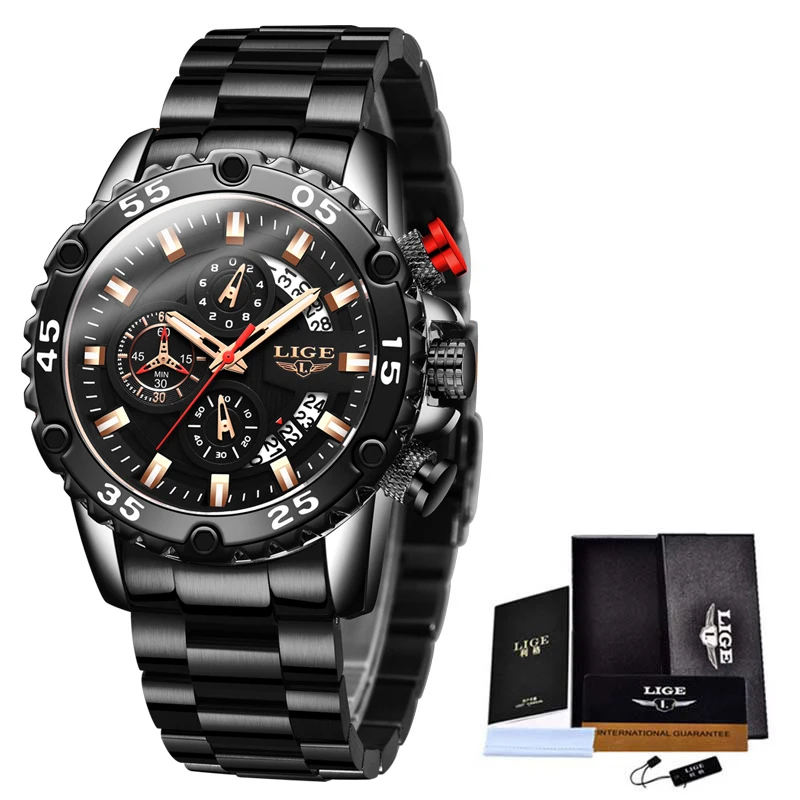LIGE New Fashion Mens Watches Top Brand Luxury Watch Men Stainless Steel Big Dial Waterproof Sport Quartz Clock Chronograph 2020
LIGE New Fashion Mens Watches Top Brand Luxury Watch Men Stainless Steel Big Dial Waterproof Sport Quartz Clock Chronograph 2020