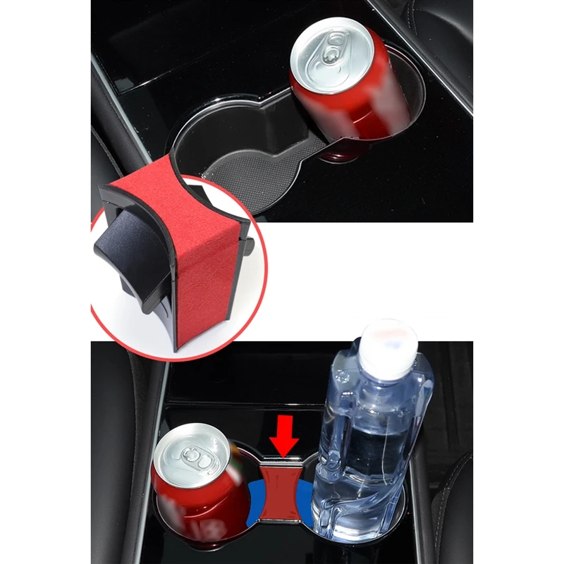 

Car Suede Cup Holder Limiter for Tesla Model 3 Y 2021 Accessories Center Console Water Holder Insert Storage Box