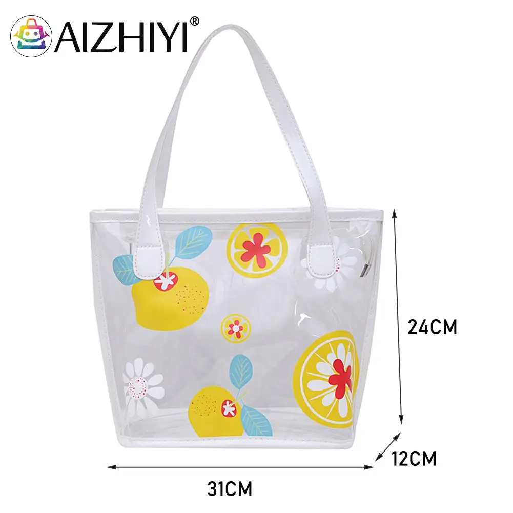 Fashion Women Transparent Cartoon Pattern Printing Shoulder Shopping Bag Ladies Summer Large Capacity Tote Handbags
Fashion Women Transparent Cartoon Pattern Printing Shoulder Shopping Bag Ladies Summer Large Capacity Tote Handbags