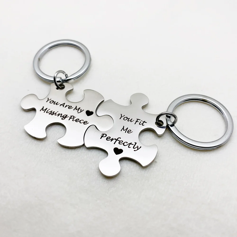 1 Pair Trinkets Keychain You Are My Missing Piece Keychain Lettering Puzzle Key Ring Lovers Jewelry Valentine's Day Gift
1 Pair Trinkets Keychain You Are My Missing Piece Keychain Lettering Puzzle Key Ring Lovers Jewelry Valentine's Day Gift