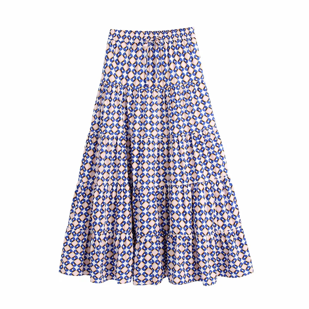 Zevity Women Vintage Geometric Print Pleats Casual Midi Skirt Faldas Mujer Female Elastic Waist Pockets A Line Vestidos
Zevity Women Vintage Geometric Print Pleats Casual Midi Skirt Faldas Mujer Female Elastic Waist Pockets A Line Vestidos