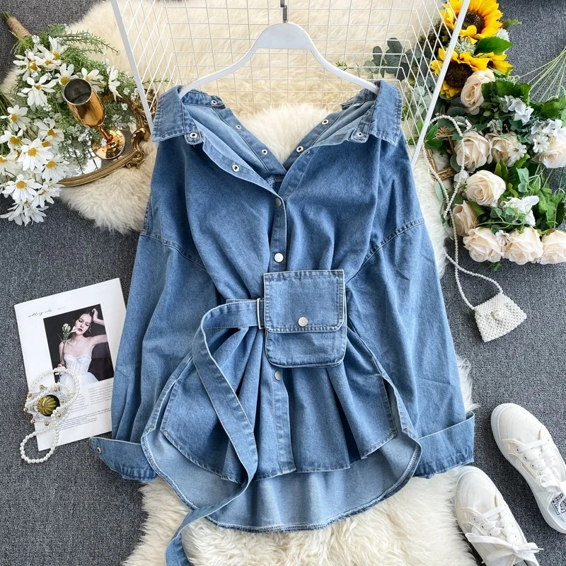Female Pocket with Belt Slim Ladies Single Breasted Casual Vintage Dresses Free Bags Vestidos Fashion Women's Solid Denim Dress
Female Pocket with Belt Slim Ladies Single Breasted Casual Vintage Dresses Free Bags Vestidos Fashion Women's Solid Denim Dress