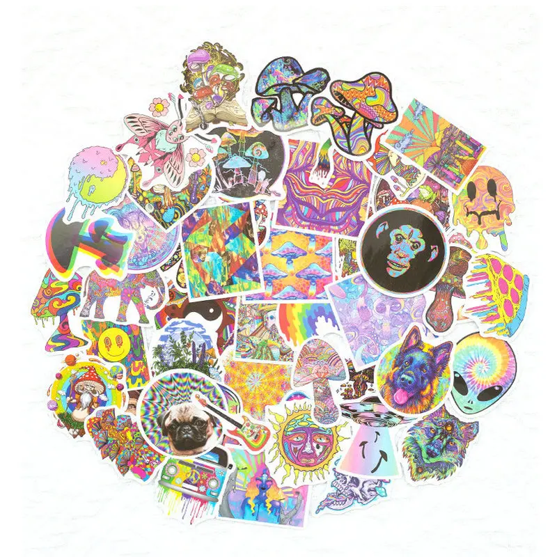 50pcs Psychedelic Color Cartoon Stickers Hippie Helmet Luggage Laptop Guitar Sticker
50pcs Psychedelic Color Cartoon Stickers Hippie Helmet Luggage Laptop Guitar Sticker