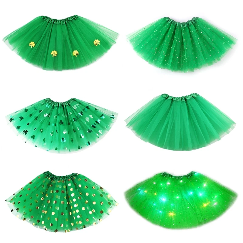 Ireland Saint Patricks Day Green Tutu Skirt Shamrock Clover Sequins Mesh Tulle Petticoat Fancy Dress Up Party Costume
Ireland Saint Patricks Day Green Tutu Skirt Shamrock Clover Sequins Mesh Tulle Petticoat Fancy Dress Up Party Costume